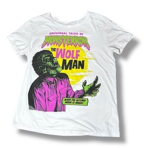 Universal Studios Monster Horror Wolf Man White T-Shirt Size Medium